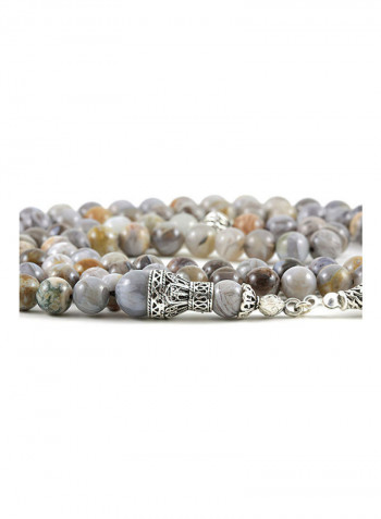 Silver Agate Mala