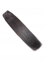 7-Piece Brazilian Hair Clip In Human Hair Extension Natural Black 1B 24inch