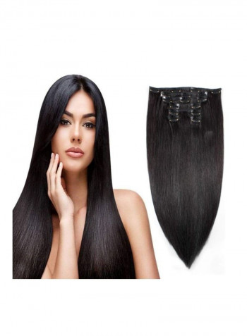 7-Piece Brazilian Hair Clip In Human Hair Extension Natural Black 1B 24inch