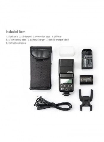 Wireless Camera Flash With Built-in 2000mAh Battery And Charger For Sony Camera 21x6.8x18cm Black