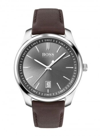 Men's Leather Contemporary Sport Analog Wrist Watch 1513726