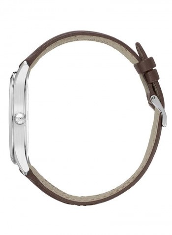 Men's Leather Contemporary Sport Analog Wrist Watch 1513726