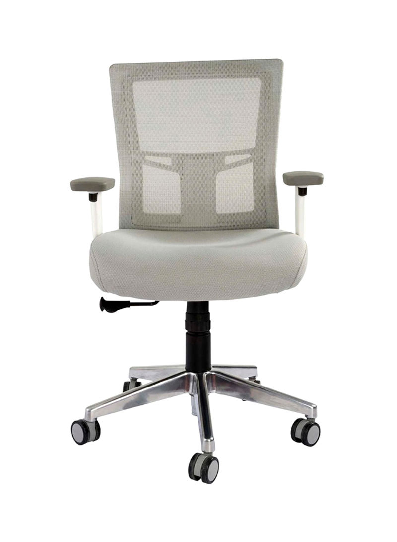 Isu Ergonomic Mesh Low Back Desk Chair White/Silver/Black 52x110x51centimeter