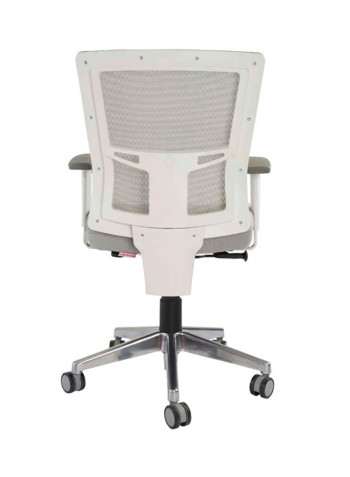 Isu Ergonomic Mesh Low Back Desk Chair White/Silver/Black 52x110x51centimeter