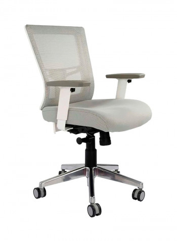 Isu Ergonomic Mesh Low Back Desk Chair White/Silver/Black 52x110x51centimeter