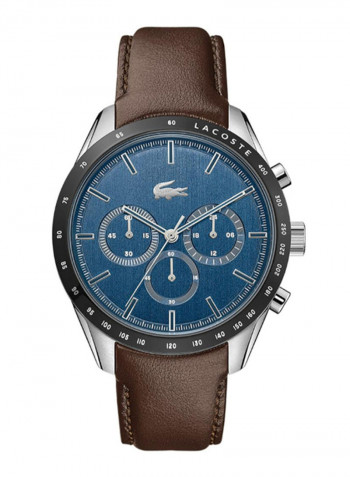 Men's Boston Water Resistance Leather Chronograph Watch 2011093