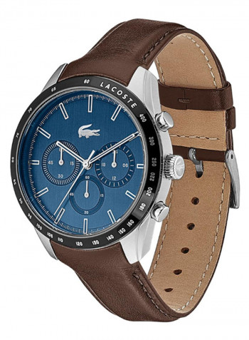 Men's Boston Water Resistance Leather Chronograph Watch 2011093