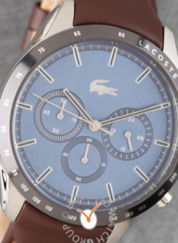 Men's Boston Water Resistance Leather Chronograph Watch 2011093