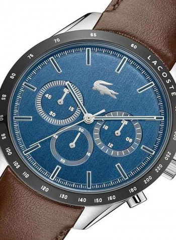 Men's Boston Water Resistance Leather Chronograph Watch 2011093