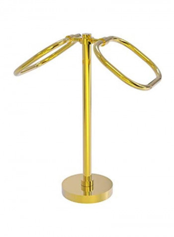 Two Ring Oval Towel Holder Gold