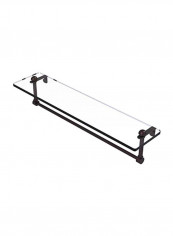 Vanity Integrated Towel Bar Glass Shelf Brown/Clear 22inch
