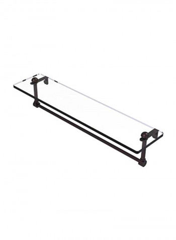 Vanity Integrated Towel Bar Glass Shelf Brown/Clear 22inch