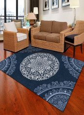 Ethnic Pattern Carpet Blue/White 120x160centimeter