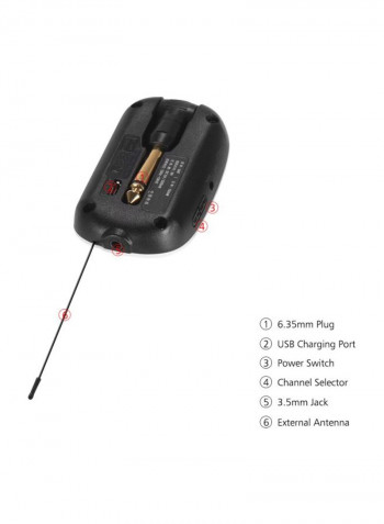 2-Piece Wireless Electric Guitar Bass Audio Transmitter Receiver