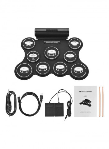Portable Electronic Drum Digital USB 9 Pads Roll Up Drum Set