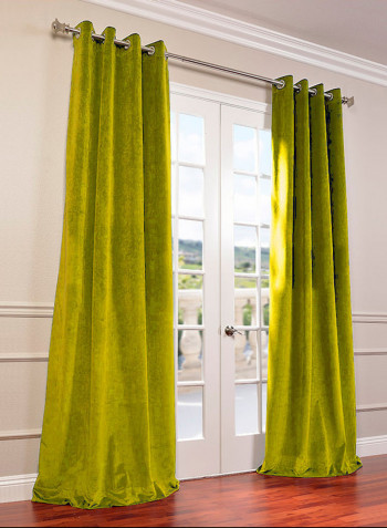 Royal Lined Blackout Eyelet Window/Door Curtain Lemon Green 50 W X 144 Linch