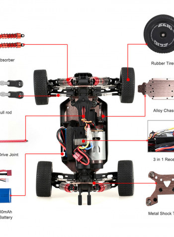 144001 1/14 1500mAh Battery 60km/h 2.4GHz High Speed Off-Road Drift Car With 2 Batteries 41.5cm