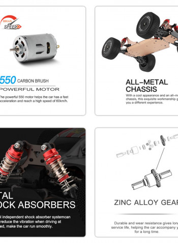 144001 1/14 1500mAh Battery 60km/h 2.4GHz High Speed Off-Road Drift Car With 2 Batteries 41.5cm