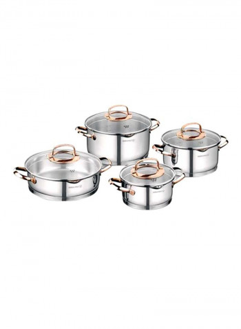 8-Piece Rosanna Cookware Set Silver/Rose Gold