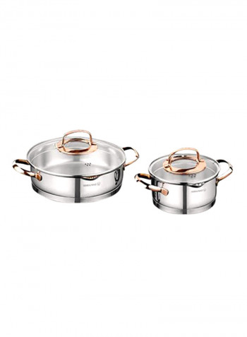 8-Piece Rosanna Cookware Set Silver/Rose Gold