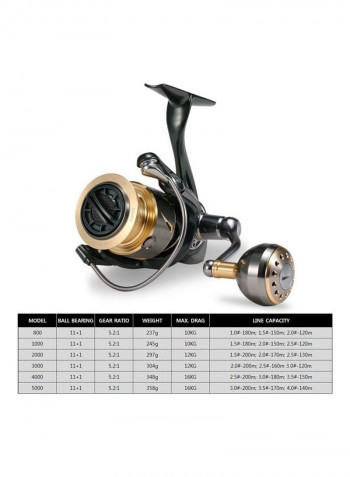 All Metal 11+1BB Fishing Spinning Reel with Cover