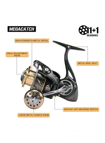 All Metal 11+1BB Fishing Spinning Reel with Cover