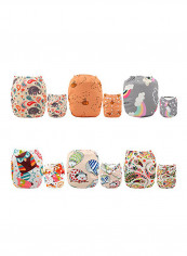 Pocket Cloth Diapers Reusable Washable 6 Piece With 12 Inserts