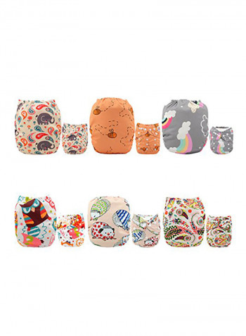 Pocket Cloth Diapers Reusable Washable 6 Piece With 12 Inserts