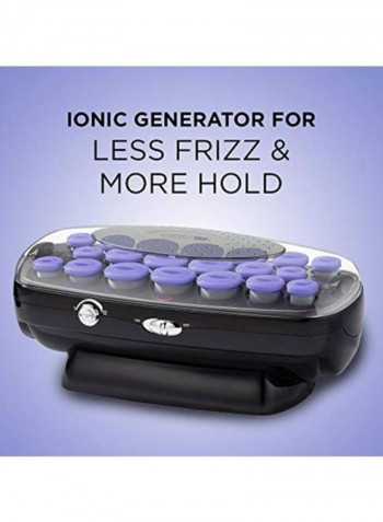 20-Piece Ceramic Flocked Rollers With Ionic Generator Grey/Purple