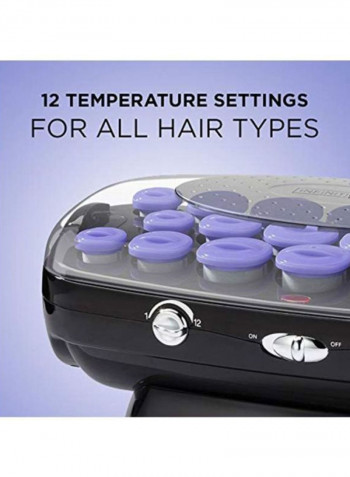 20-Piece Ceramic Flocked Rollers With Ionic Generator Grey/Purple