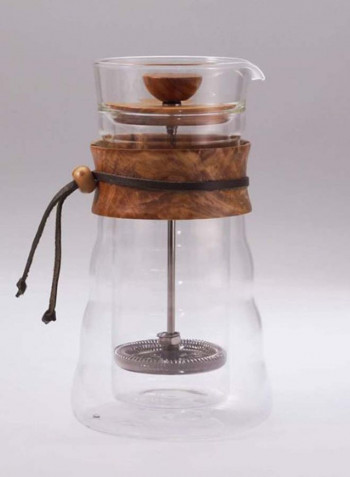 Double Glass Olive Wood Coffee Press 400ML 400 ml 15002575 Clear/Brown