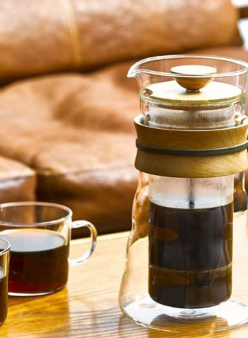 Double Glass Olive Wood Coffee Press 400ML 400 ml 15002575 Clear/Brown