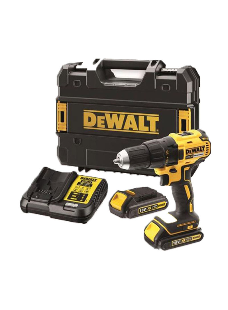 18V 13mm Compact Drill Driver,Brushless, 2 x 1.5Ah batteries, charger and kit box, Yellow/Black, DCD777S2-GB Yellow