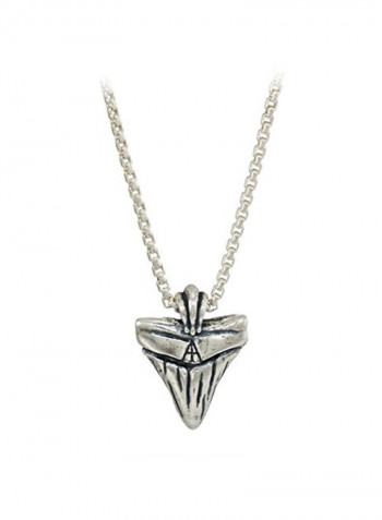925 Sterling Silver Shark Tooth Pendant Necklace
