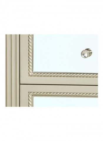 Hampton 2-Drawer Night Stand Gold/White 60x60x47centimeter