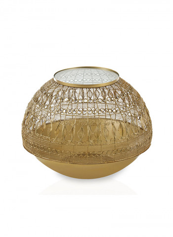 Herringbone End Table Medium Gold 73x73x54cm