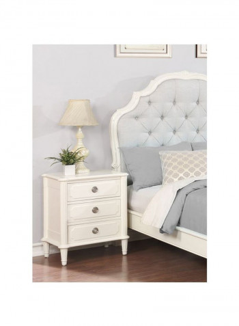 Wooden Nightstand With Drawer White