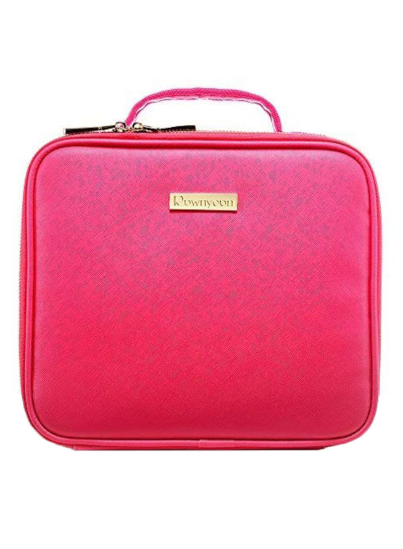 Adjustable Dividers Multifunctional Cosmetic Bag Pink