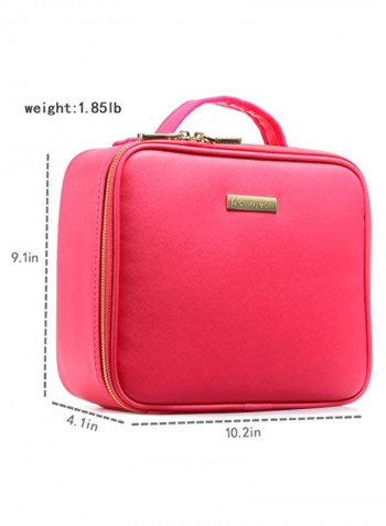 Adjustable Dividers Multifunctional Cosmetic Bag Pink