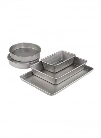 5-Piece Non Stick Bakeware Set Silver