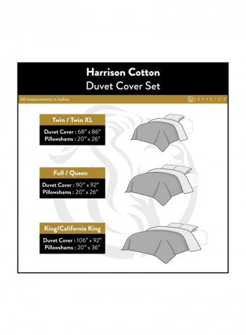 3-Piece Cotton Duvet Cover Set Harrison King