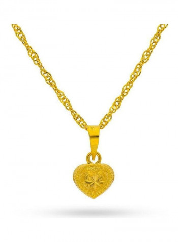 Gold Heart Pendant Set Gold