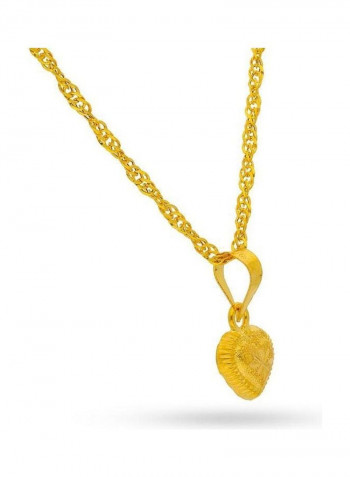 Gold Heart Pendant Set Gold