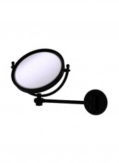 Wall Mounted Make-Up Mirror Matte Black/Clear 8inch