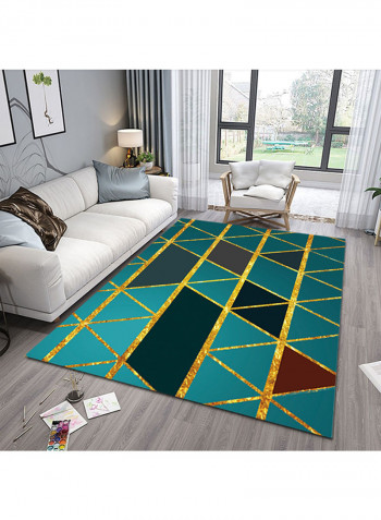 Geometrical Pattern Carpet Green/Black 120x160centimeter
