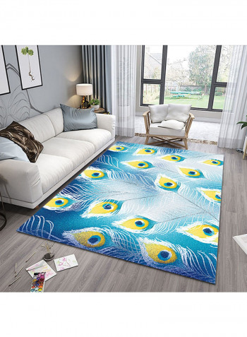 Peacock Pattern Non-Skid Carpet Multicolour 120x160centimeter