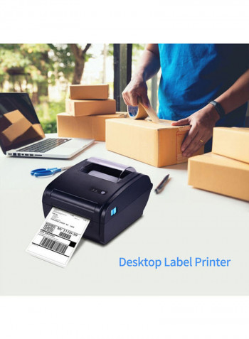 Desktop Thermal Label Printer Black
