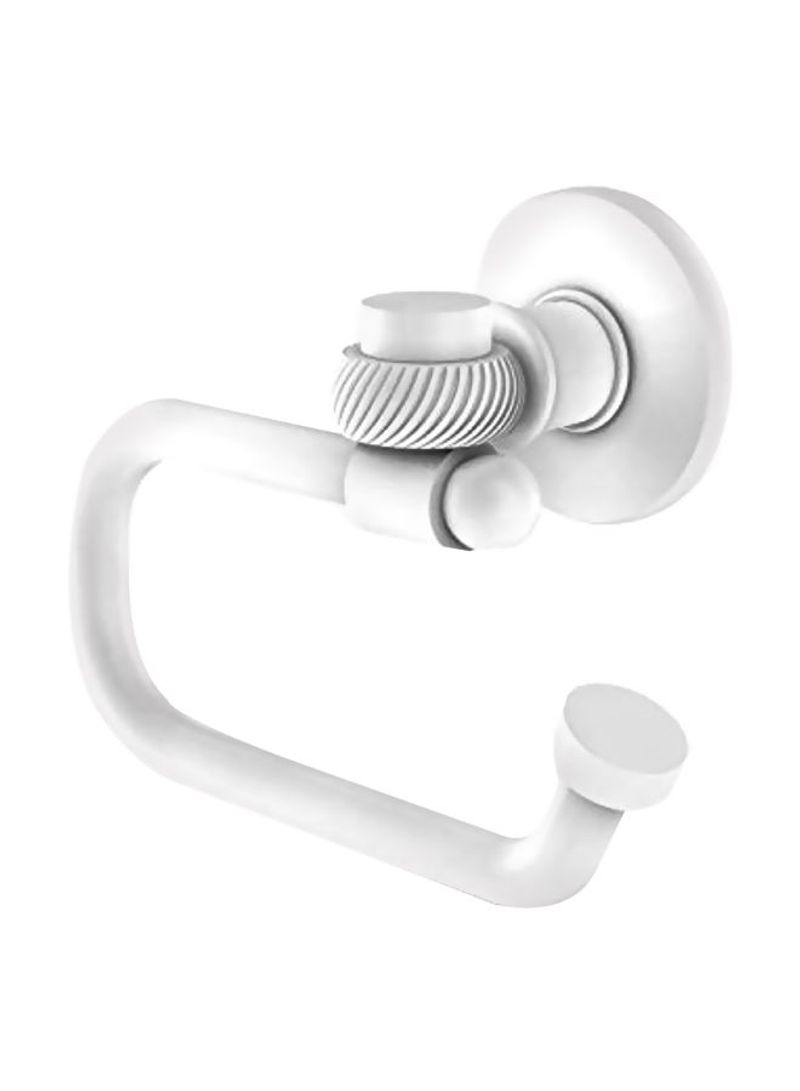 Continental Collection Twisted Accents Toilet Paper Holder Matte White