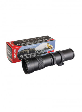 High Grade 420-1600mm f/8.3 Telephoto Zoom Lens Black