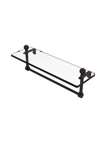 Single Shelf With Towel Bar Clear/Black 16inch